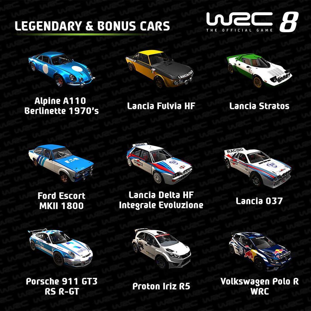 wrc 8 all cars